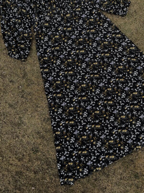 Black Floral Cottage Core Dress - Image 3