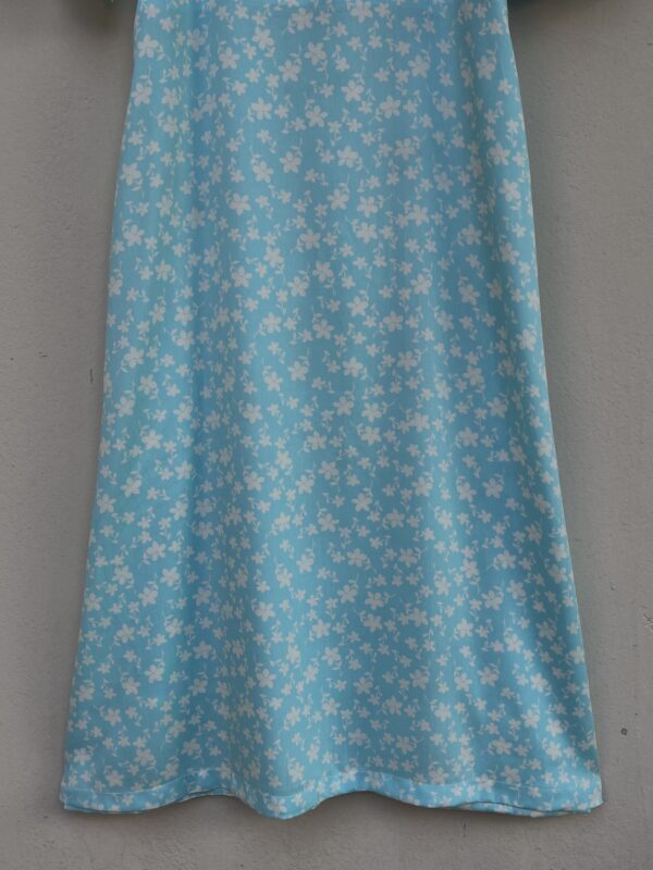 Neon Blue Floral Cottage Dress - Image 6