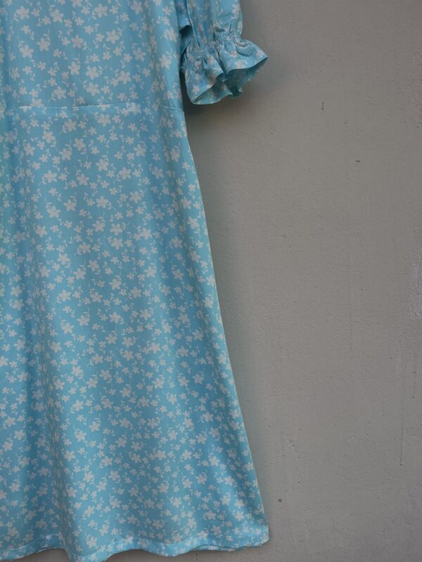 Neon Blue Floral Cottage Dress - Image 3